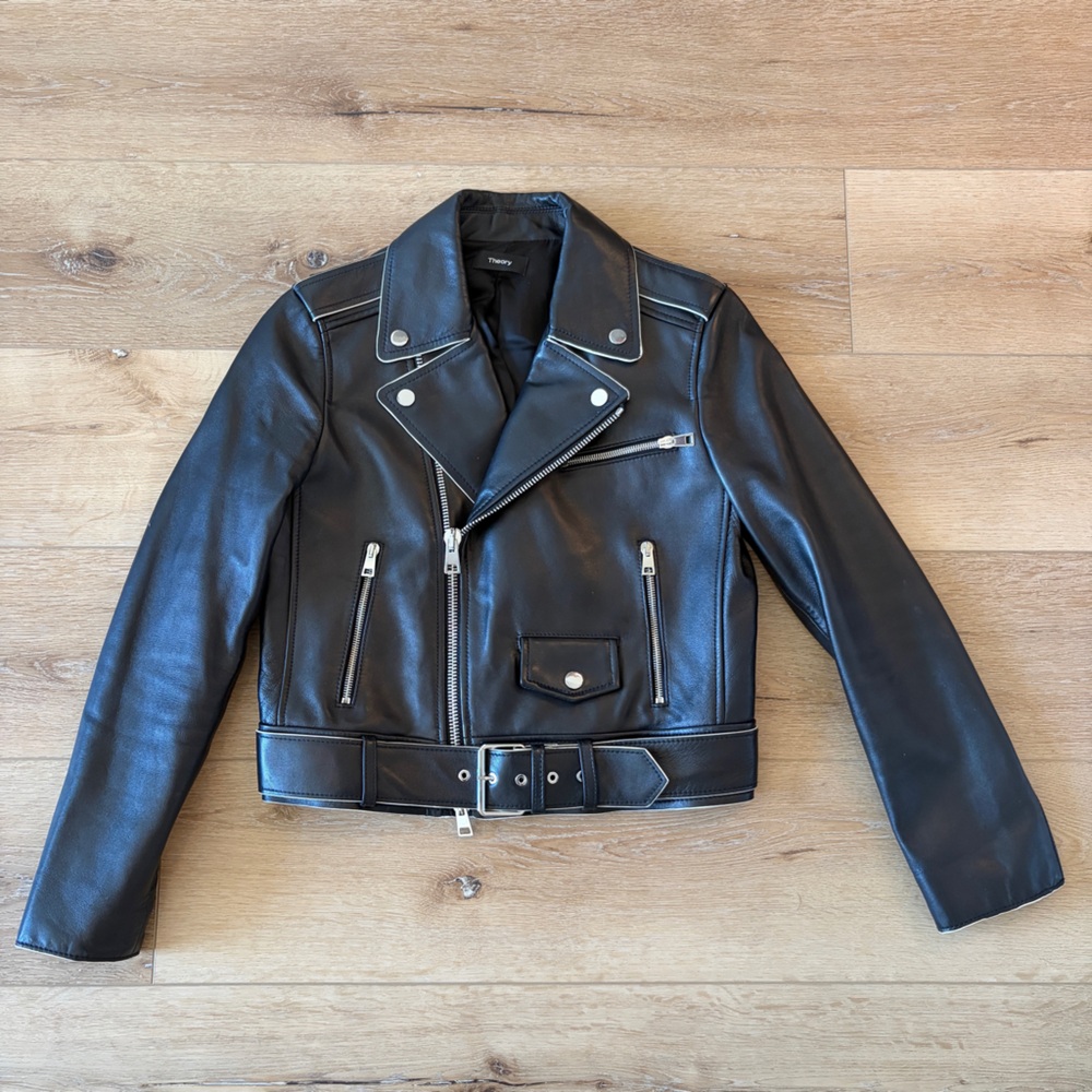 Theory Genuine Leather Moto Jacket